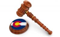 Wooden Mallet and flag Of Colorado