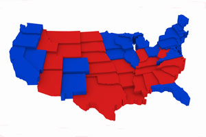 3D USA map Presidential Elections 2012