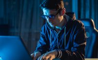 Man on a computer