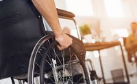 Disabled man, wheelchair