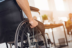 Disabled man, wheelchair